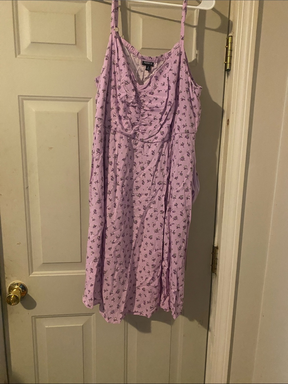 torrid Lavender Floral Ruched Midi Dress